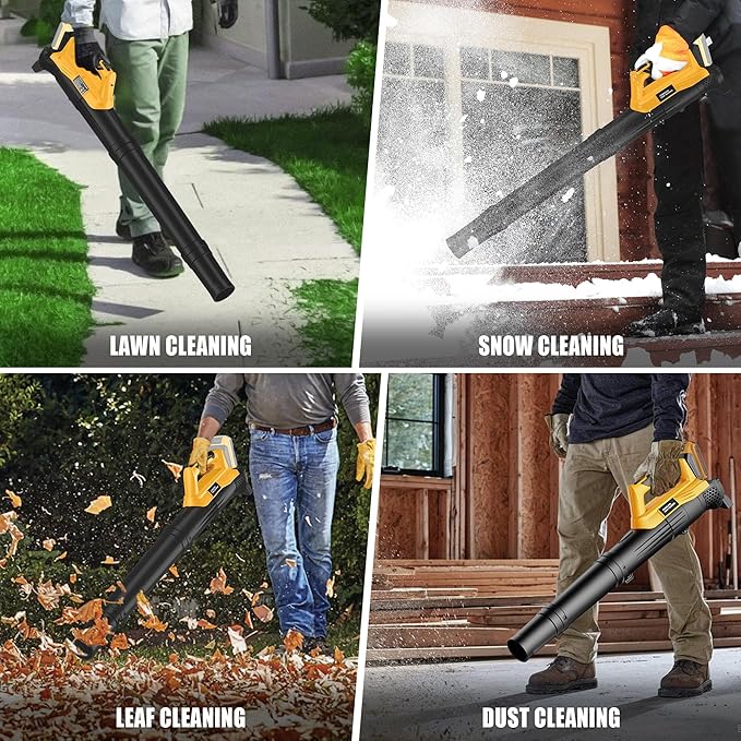 Cordless Leaf Blower(No Battery) Compatible with Dewalt 20V MAX XR Battery - 400 CFM/130 MPH Electric Leaf Blowers for Deck, Patio, Driveway,Yard,Garage Cleaning (Tool Only)