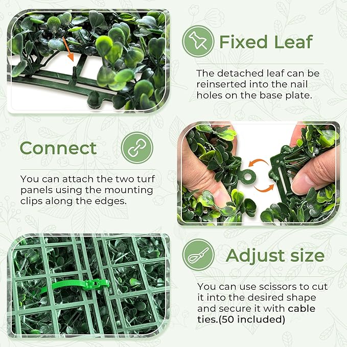 Artificial Boxwood Backdrop Roll: 60"x120" UV-Anti Greenery Faux Grass Hedge