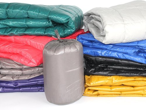 Coral PUFF 50" x 70" High Loft Down Throw - Water Resistant, Durable Nylon Cover