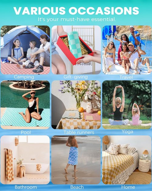 Antfuny 6 Packs Turkish Beach Towel Blanket Bath Pool Towels Bulk Travel Sand Free Quick Dry Extra Large Oversized Cute Big Cotton Soft Lightweight Compact Proof Men Women Adult Long Aesthetic Cloud