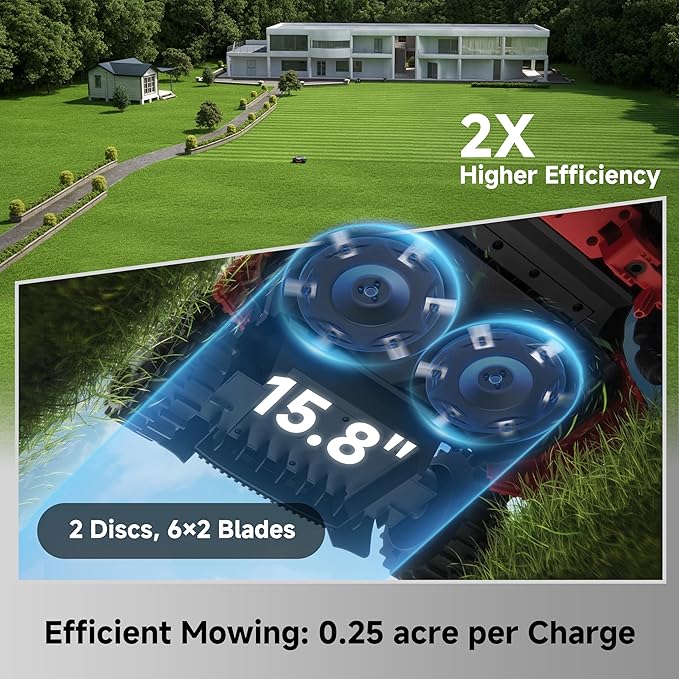 MOVA LiDAX Ultra 3000 AWD Robot Lawn Mower Wire Free RTK Free for up to 0.75 Acre*Dual Maps, 360° 3D LiDAR & AI Dual Vision Mapping, Robotic Mower with 4G, for 80% Slopes, Cutting Height 1.2”–3.9“