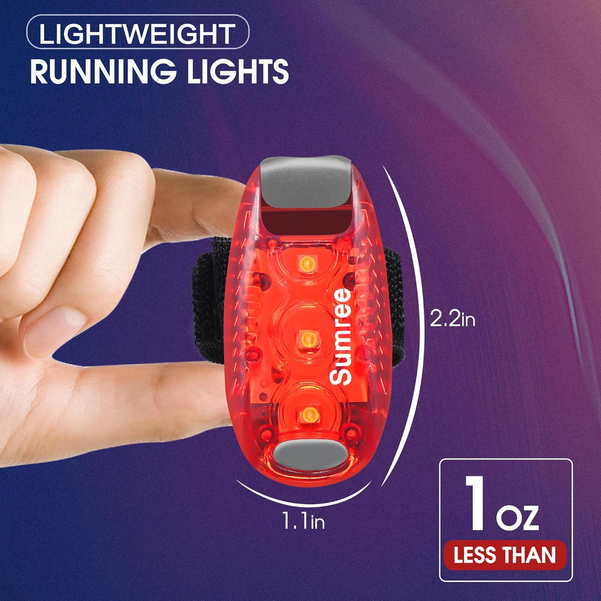 Skiennix LED Safety Lights - High Visibility Clip-On Strobe & Running Lights | 4-Pack for Runners, Bicycles, and More