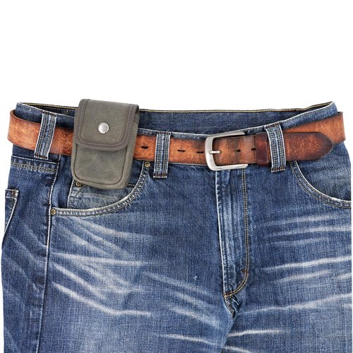 diodrio EDC Belt Pouch for Men Women, Small Utility Holster Pouch with Belt Loop for Hiking, Fishing, Camping, Snap Closure, Classic Waxed Canvas, Olive Small