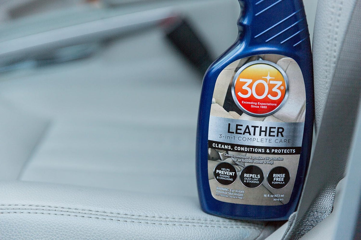 303 Products Leather Care - 3-In-1 Cleaner, Conditioner & Protector - Prevents Fading & Cracking - 16 fl. oz.