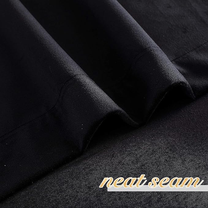 NICETOWN Black Out Velvet Curtains 63 inches Long, Solid Heavy Matt