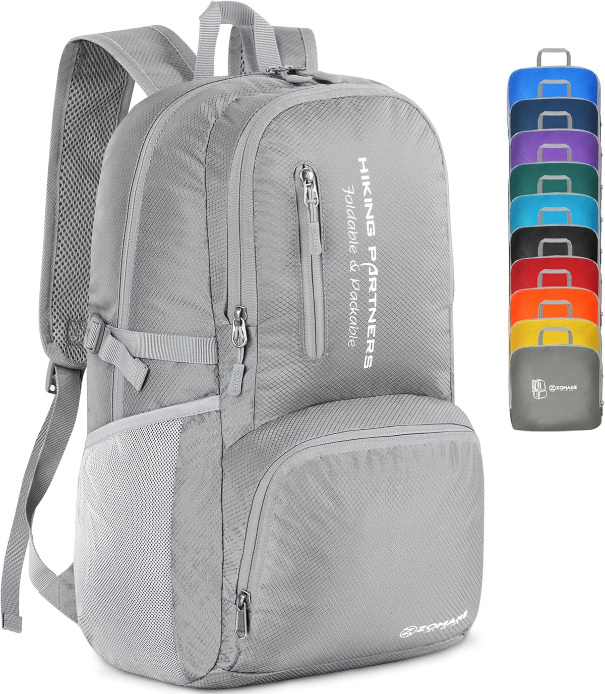 ZOMAKE Lightweight Packable Backpack - 35L Light Foldable Hiking Backpacks Water Resistant Collapsible Daypack for Travel(Dimgray)