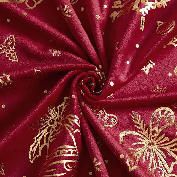 NICETOWN Red Velvet Curtains 96 inches Long