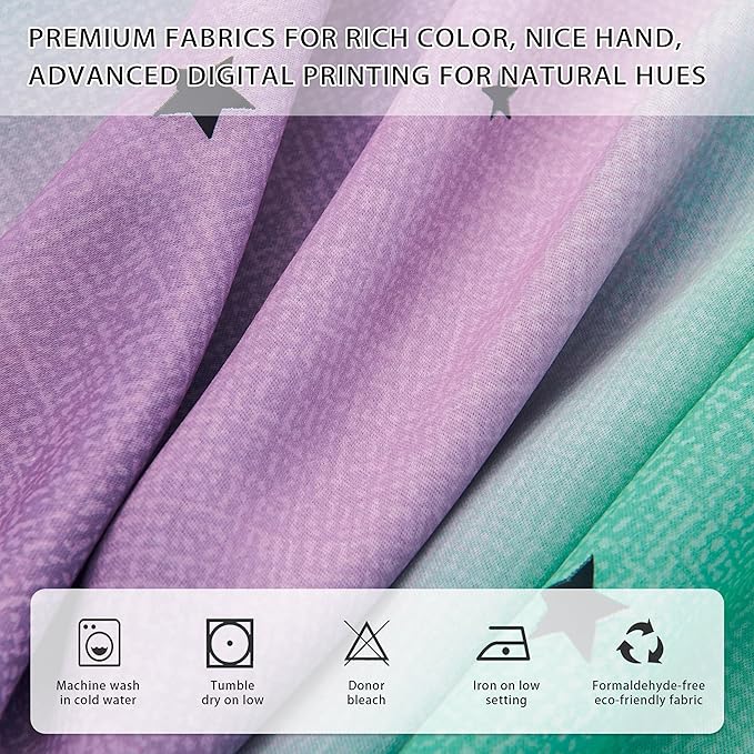 XiDi Purple Curtains for Kids Bedroom, Girls Room Decor Grey Curtain, 63 inchs