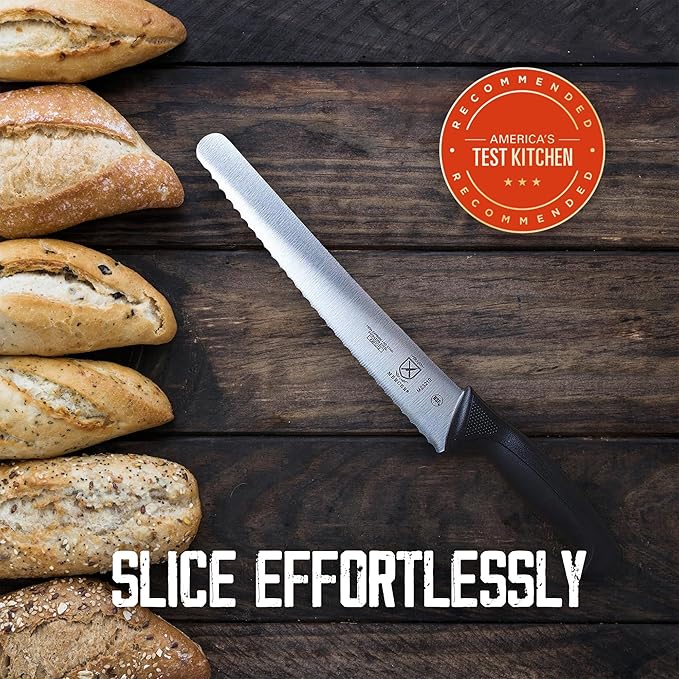 Mercer Culinary Millennia Color Handle Cutlery 10" Bread Knife (Wavy Edge Wide) Red