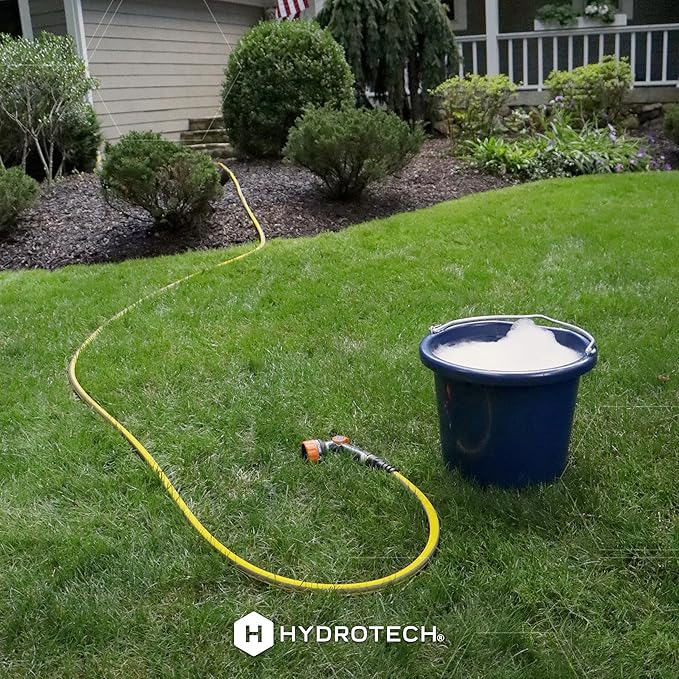 HydroTech FLATJACKET 5/8" 100 ft Garden Hose with Patented Force Control Technology - Flexible, Kink-Free, Lightweight Hose for Lawn, Garden, Car Washing, Deck and Patio Cleaning