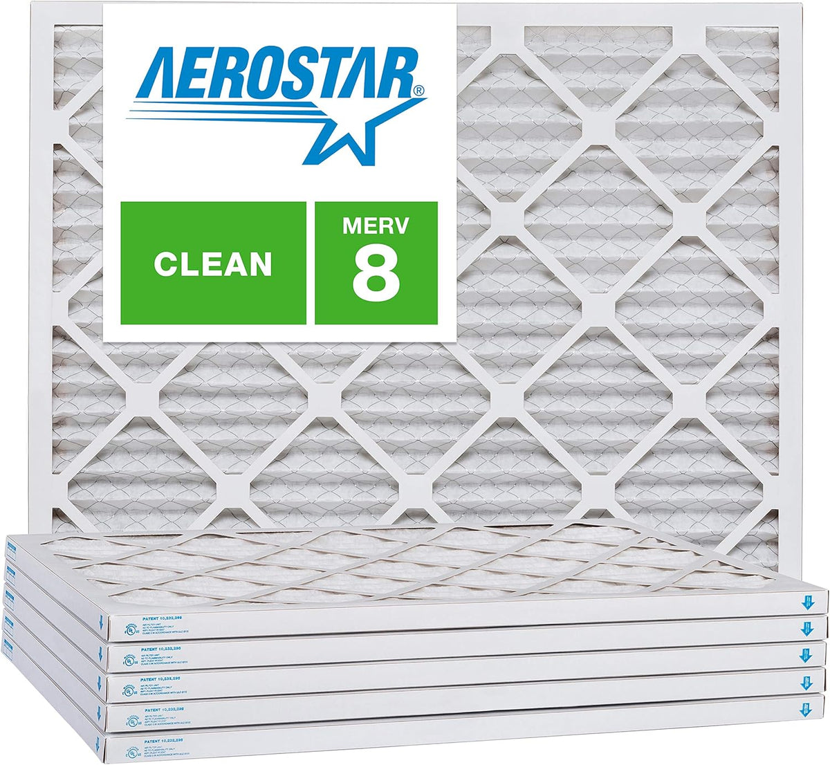 Aerostar 22x26x1 MERV 8, Pleated Air Filter, 22x26x1, Box of 6, Made in the USA
