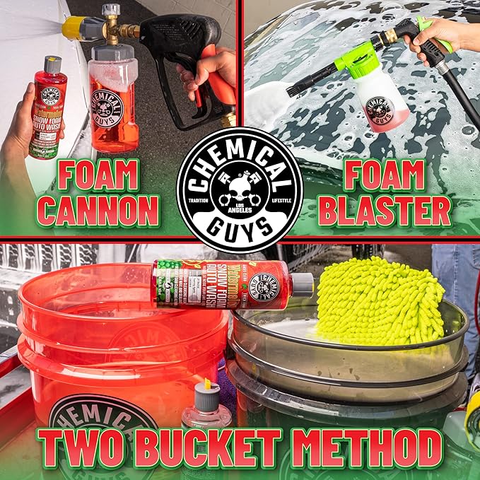 Chemical Guys Car Wash Soap for Foam Cannon or Bucket, Watermelon Snow Foam Car Wash Soap for Trucks, Motorcycles, RVs & More, Super Suds, Watermelon Scent - 128 oz (1 Gallon)