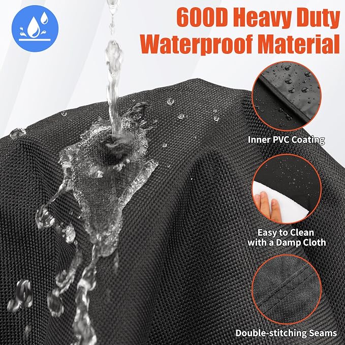 iCOVER Grill Cover 60 inch, BBQ Grill Cover for Outdoor Grill, 600D Heavy Duty Waterproof BBQ Cover, Anti-UV and Rip-Proof Barbecue Cover, Gas Grill Cover for Weber, Char-Broil, Nexgrill, etc