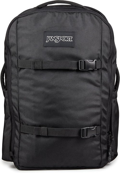 JanSport Venture Pack - Versatile Travel Backpack with Large Compartment, Compression Straps & Water Bottle Pockets, Black