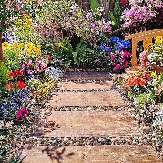 GreatBuddy 30-lb Mixed Color River Rocks, 1-1 3/4 Inches Large Decorative Pebbles for Garden Landscaping Outdoor, Polished Plant Stones for Indoor Potted Plants, Aquarium Substrate and Vases