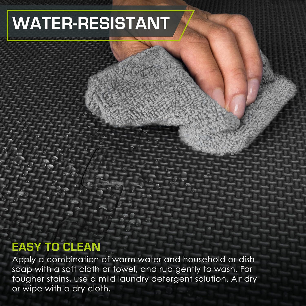 ProsourceFit Extra Thick Exercise Puzzle Mat - ¾-Inch EVA Foam Interlocking Tiles | Cushioned Flooring, Black, 24 SQ FT