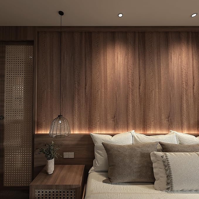 Walnut Wood Contact Paper 16x591 inch Dark Brown Wood Grain Wallpaper Peel and