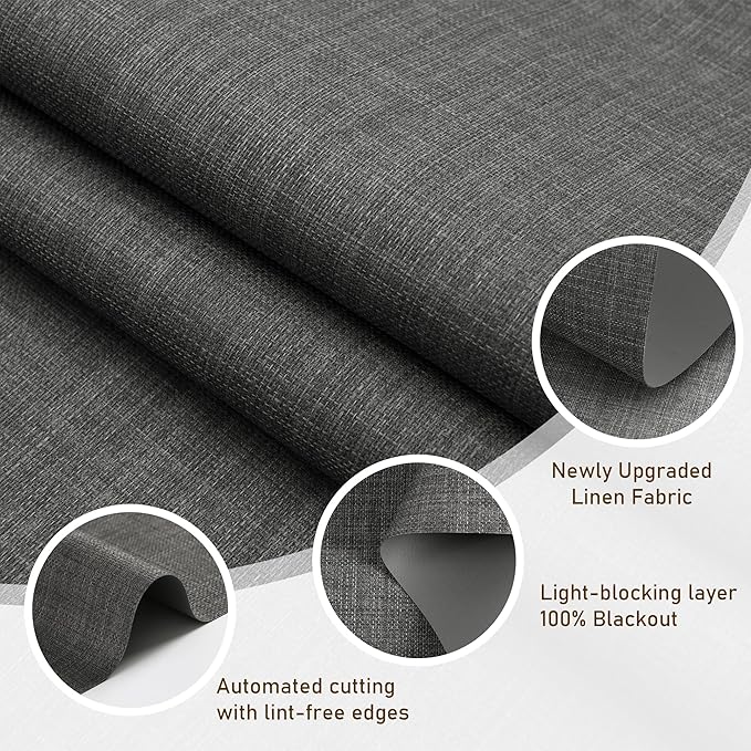 AOSKY Linen Roller Blinds Shades