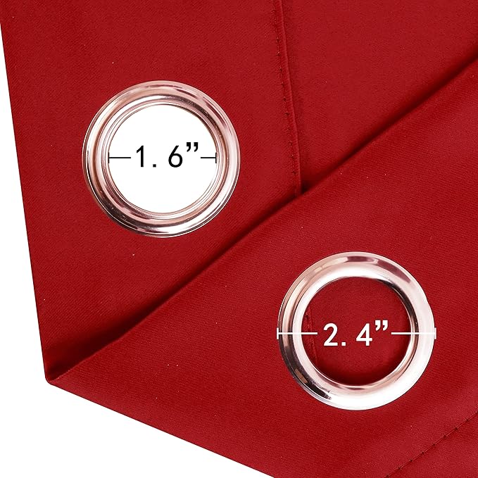 LEMOMO Blackout Curtains 66 x 84 inch/Bright Red Curtains Set of 2