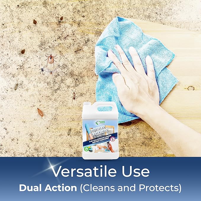 Spotless Essentials-Indoor Pest Control & Surface Cleaner for Home Concentrated Gallon-Eliminates Ant, Dust Mite, Bed Bug, Flea, Bug - Pet and Family Friendly- Laundry Fresh Scent-Makes 16 Gallons
