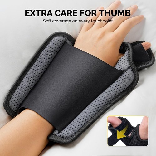 FEATOL Thumb Brace Right Hand - Ergonomic Support for Trigger Thumb & De Quervain's | Size S/M (5"-6.5")