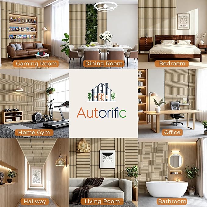 12 Pack PVC Wood Panels for Wall, 11.8 x 15.7 x 0.35 Inch Sound Absorbing Panels