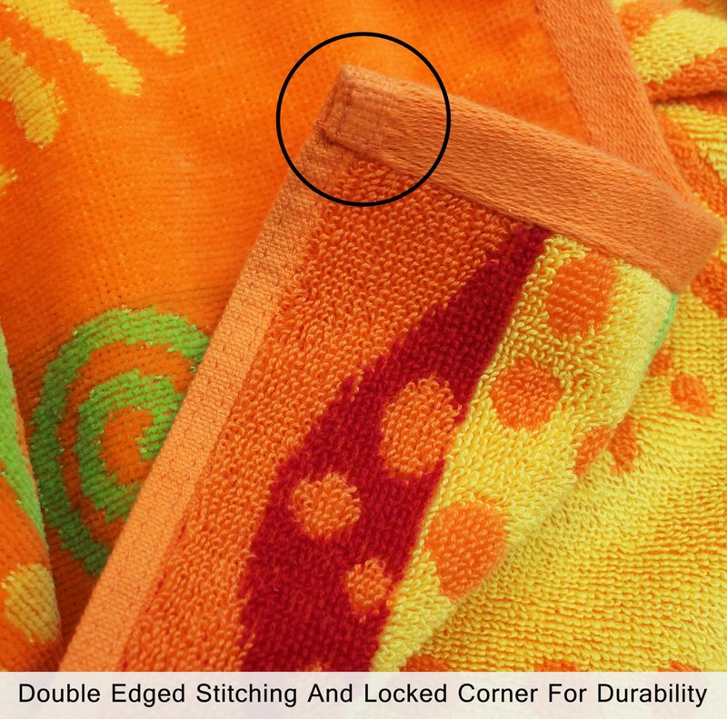 COTTON CRAFT Hooded Beach Towel – Oversized 39 x 68 Towel with Hood for Adults - 100% Cotton Velour Terry Jacquard Towel - Pool Bath Wrap - 450 GSM Soft Absorbent Quick Dry – Sunshine Orange Yellow