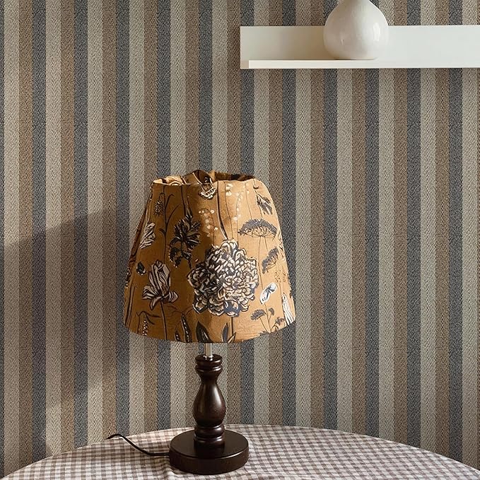Textured Fabric Wallpaper Peel and Stick Large Size 26"x400" Beige/Brown/Grey