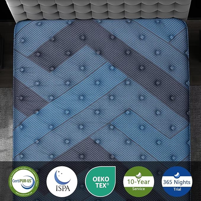 Queen Mattress 12 Inch, 2025 Hybrid Queen Size Mattress in a Box, Upgrade Durable Individual Pocket Springs, Medium Firm Lumber Support Pressure Pain Relief, Breathable Comfort, CertiPUR-US Certified
