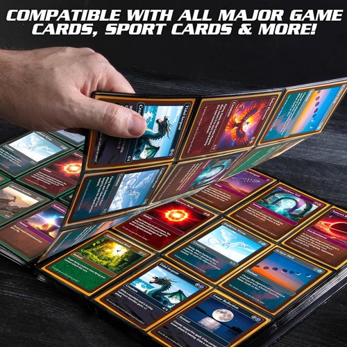 Monster Trading Card Album - Holofoil Red Binder with Anti-Theft Protection | Holds 360 Cards for Yu-Gi-Oh, Pokémon, MTG