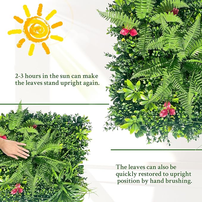 ODTORY Artificial Grass Wall Backdrop Panels: 20X20 in 8P UV-Anti Greenery