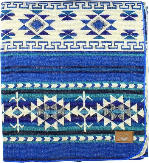 Inca Aztec Throw, Queen, King Blanket | Southwest Indian Navajo Boho Style | Native Cover for Camping, Bedding, Couch, Vanlife | Faux Alpaca, Lightweight, Hypoallergenic (Obsidian Black, Throw)