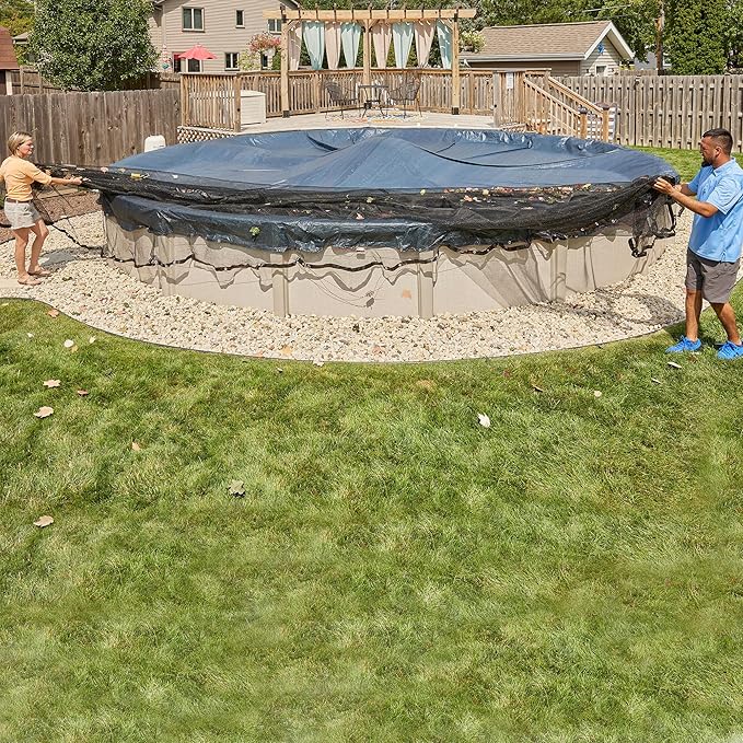 Doheny’s Professional Grade Leaf Nets for Above Ground Pools – 15' Round – Makes Clean-Ups Fast – Lightweight, Versatile & Durable – Keeps Leaves Out