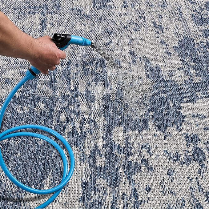Keen Home Design Terrace Outdoor Area Rug - 8x10 Washable Indoor/Outdoor Rug for Patio, Kitchen, Balcony, Beach, Garden, Deck and Porch, Size: 7'7"x10'
