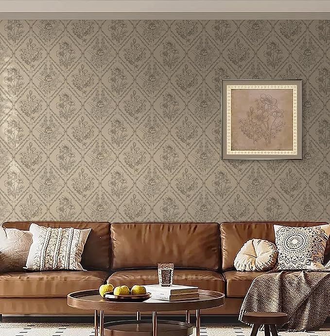 Toduso Peel and Stick Wallpaper Vintage Wall Paper Boho Contact Paper Brown