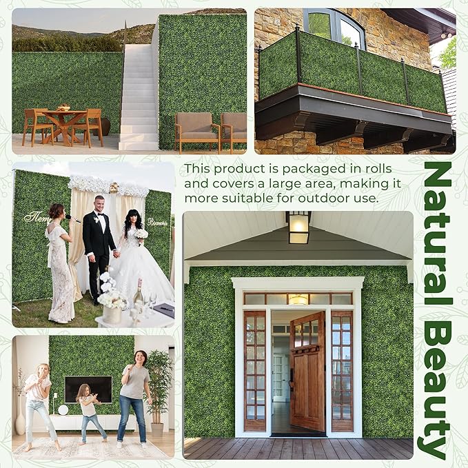 Artificial Boxwood Backdrop Roll: 60"x120" UV-Anti Greenery Faux Grass Hedge