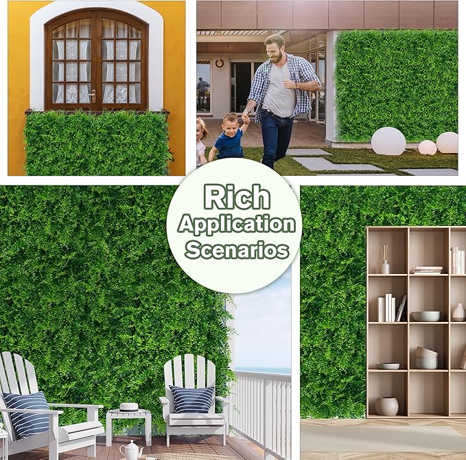 Greenery Faux Grass Wall Backdrop 60"x128" UV-Anti Artificial Green Boxwood
