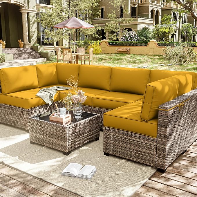 14 Pcs Outdoor Cushion Slipcovers Outdoor Patio Cushion Covers Replacement Waterproof with Zipper for Outdoor Furniture, Patio Sofa Couch 3 Sizes, Covers Only