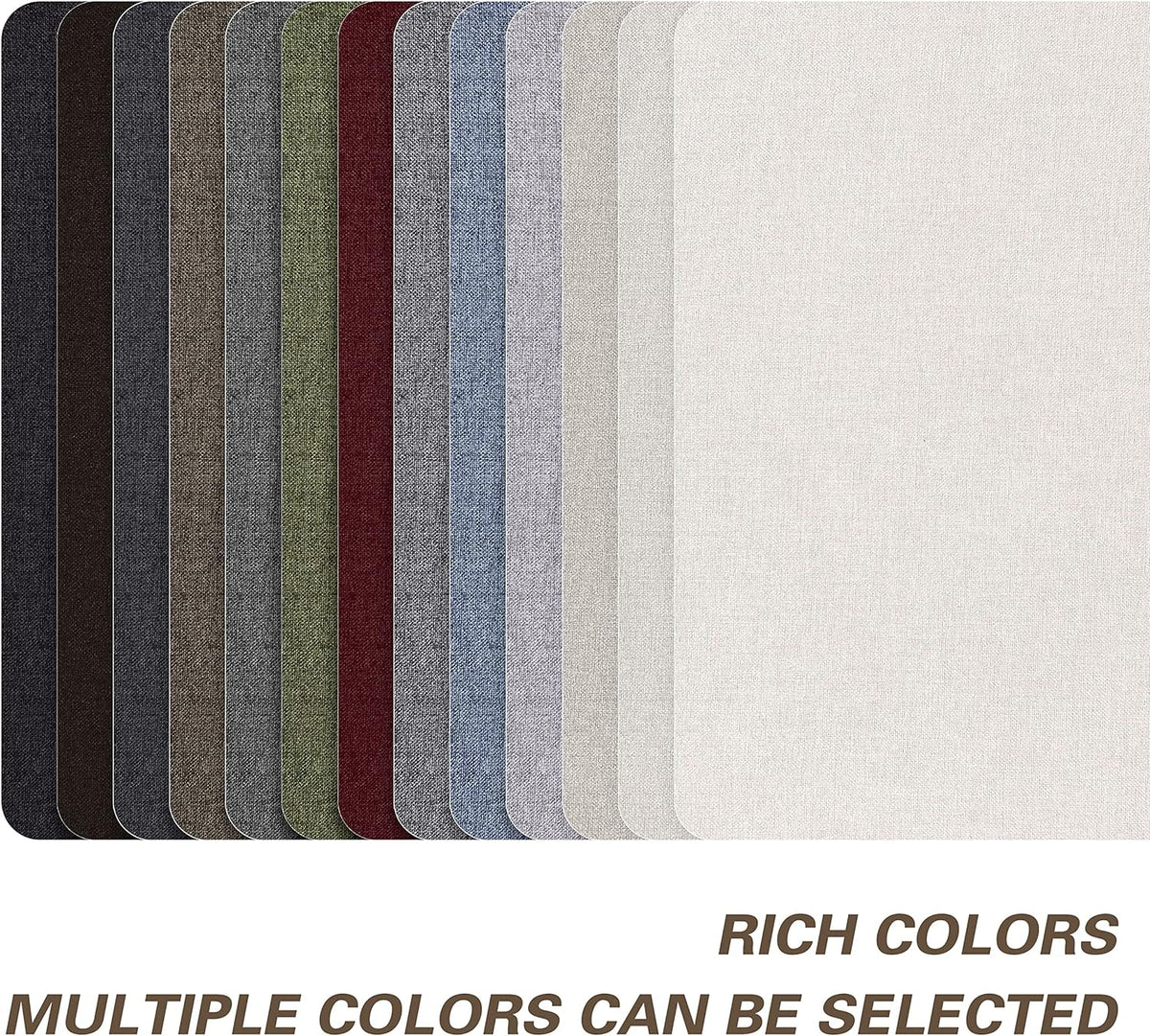 Fine Linen Fabric Patches, Self-Adhesive - 8x11 inch, 2 Pack, Multi Color, For Sofa & Clothes Repair (Dark Grey, 8" x 11" - 2PCS)
