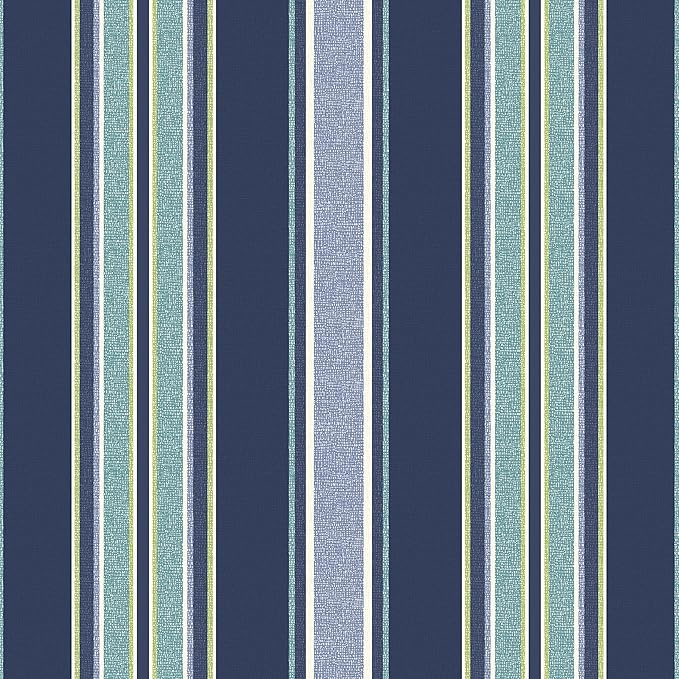 Arden Outdoor Foam Deep Seat Cushion Set (2-Pack), 24x24, Premium High-Density Foam, Never Flattens, Weather-Proof for Patio Chair Sofa Couch, Sapphire Aurora Blue Stripe