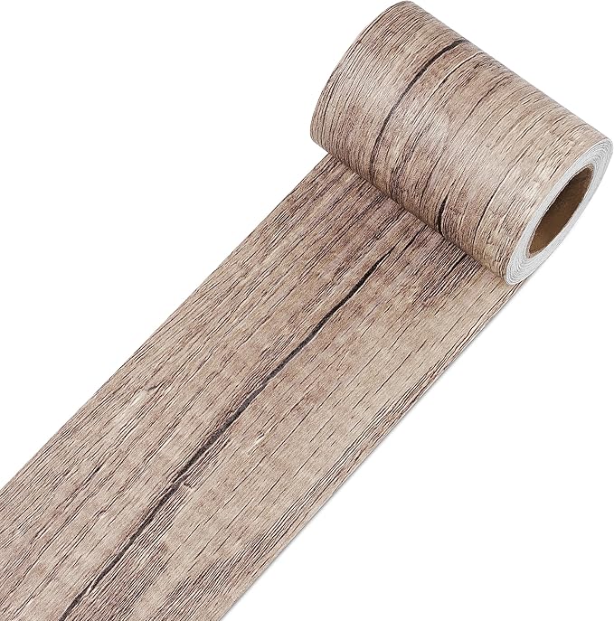 Decotalk Wood Wallpaper Border Peel and Stick 3"x236" Wall Paper Frame Self