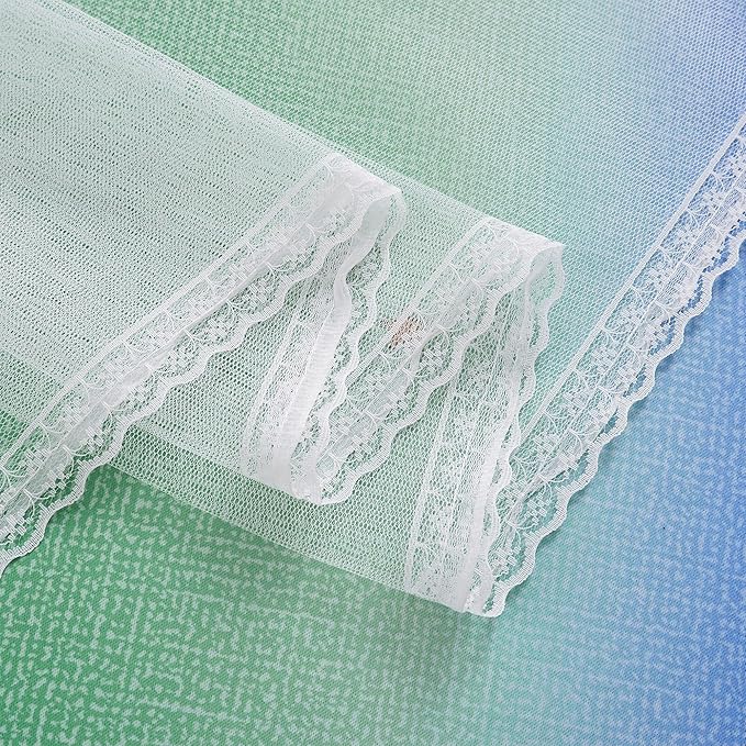XiDi Curtains for Bedroom Decor, Rainbow Pink GreenBlue34/90/1