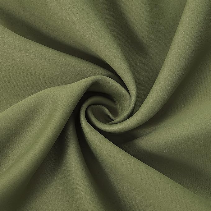 LEMOMO Olive Green Thermal Blackout Curtains/42 x 84 Inch/Set of 2 Panels Room