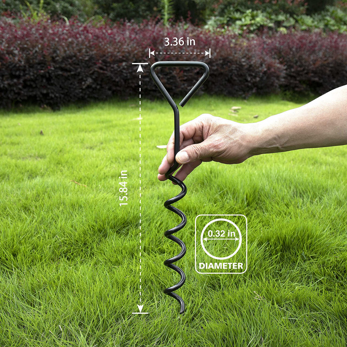 Trampoline Stakes Heavy Duty Strong and Galvanized Steel Corkscrew High Wind Anchor Kit for Trampoline Camping Tents Tie Down Anchors