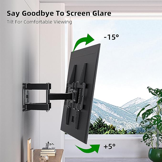 Full Motion TV Wall Mount for Most 37"-84" Flat Screen TV, Swivel or Tilt TV Wall Bracket with Dual Articulating Arms, for 12"-16" Wood Studs, Max VESA 600x400mm, Load 120 lbs by USX MOUNT