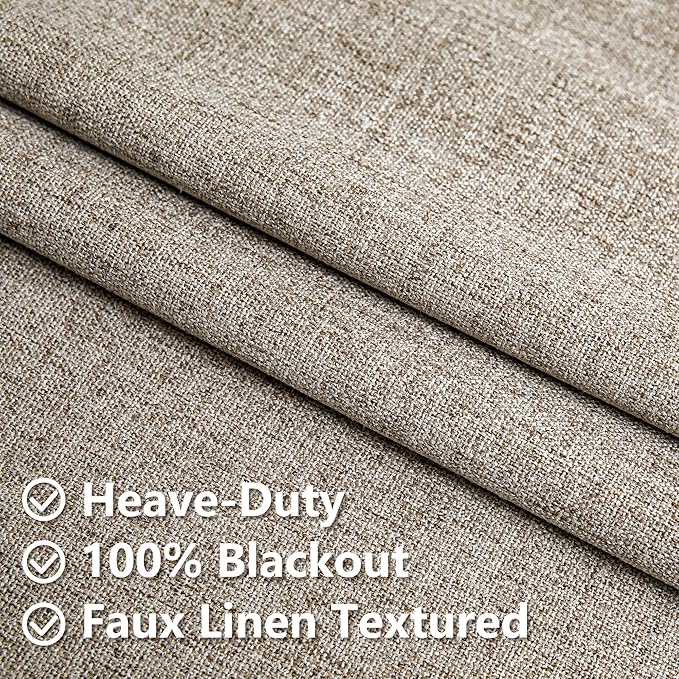 IGEMAEVE Blackout Curtains 84 Inch Length 2 Panels Set, 100% Black Out Curtains