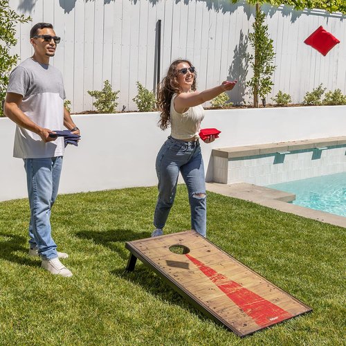 GoSports Portable Cornhole Set - Choose 4x2 Ft or 3x2 Ft | Includes 8 Bean Bags & Travel Case