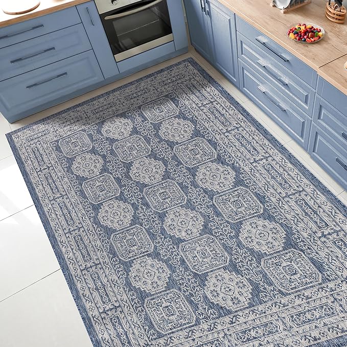 Keen Home Design Terrace Outdoor Area Rug - 8x10 Washable Indoor/Outdoor Rug for Patio, Kitchen, Balcony, Beach, Garden, Deck and Porch, Size: 7'7"x10'