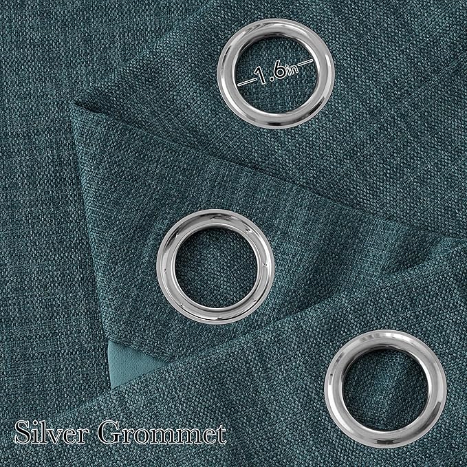NICETOWN Greyish Blue Room Darkening Curtains 84 inches Long