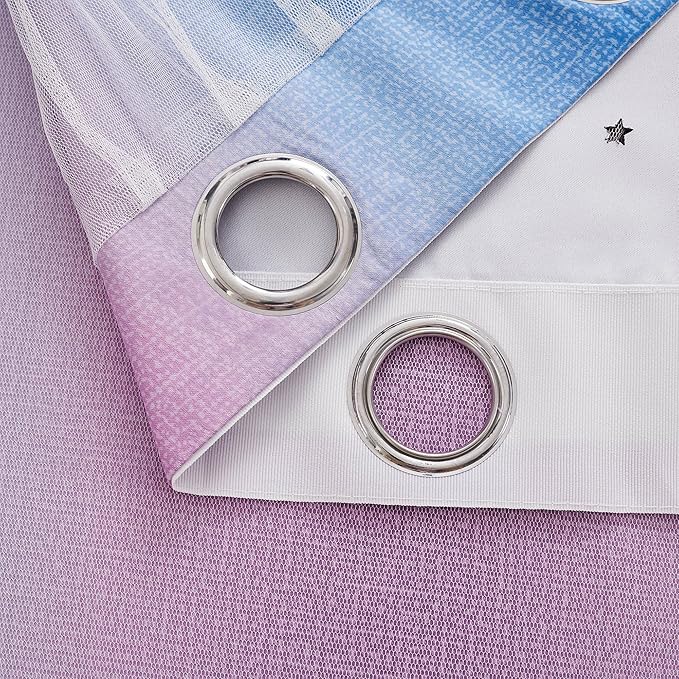 XiDi Curtains for Bedroom Decor, Rainbow Green PurpleBlue52/90/1